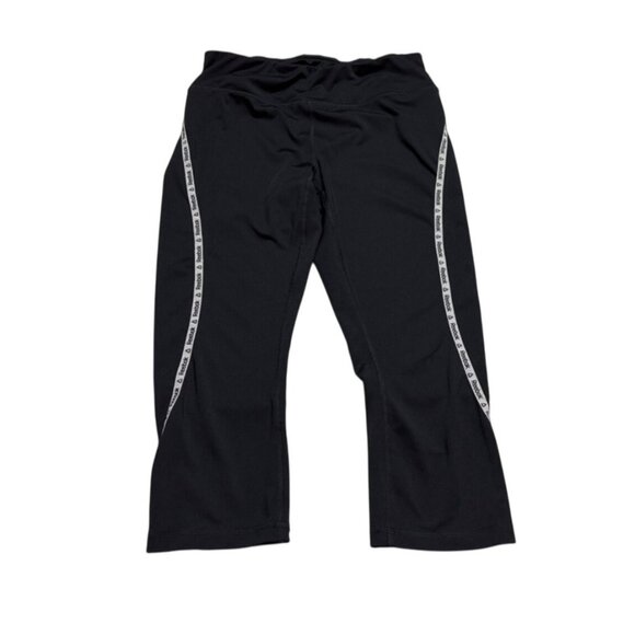 Reebok Black Capri Leggings Size M Moisture Wicking Yoga Pants Identity Tape - Picture 15 of 15